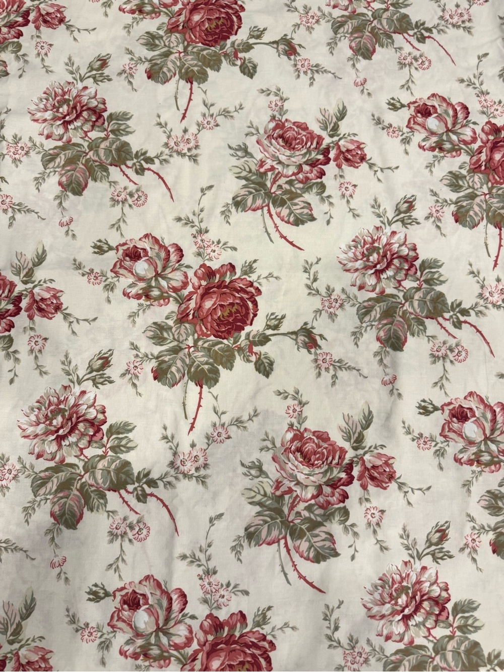 Vintage WestPoint Stevens Full Double Flat Sheet Floral Roses Made USA Cottage